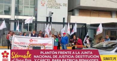 PLANTÓN FRENTE A LA JUNTA NACIONAL DE JUSTICIA (JNJ): DESTITUCIÓN Y CÁRCEL PARA PATRICIA BENAVIDES